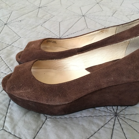 Michael Kors Shoes - Michael Kors Brown Suede Wedges